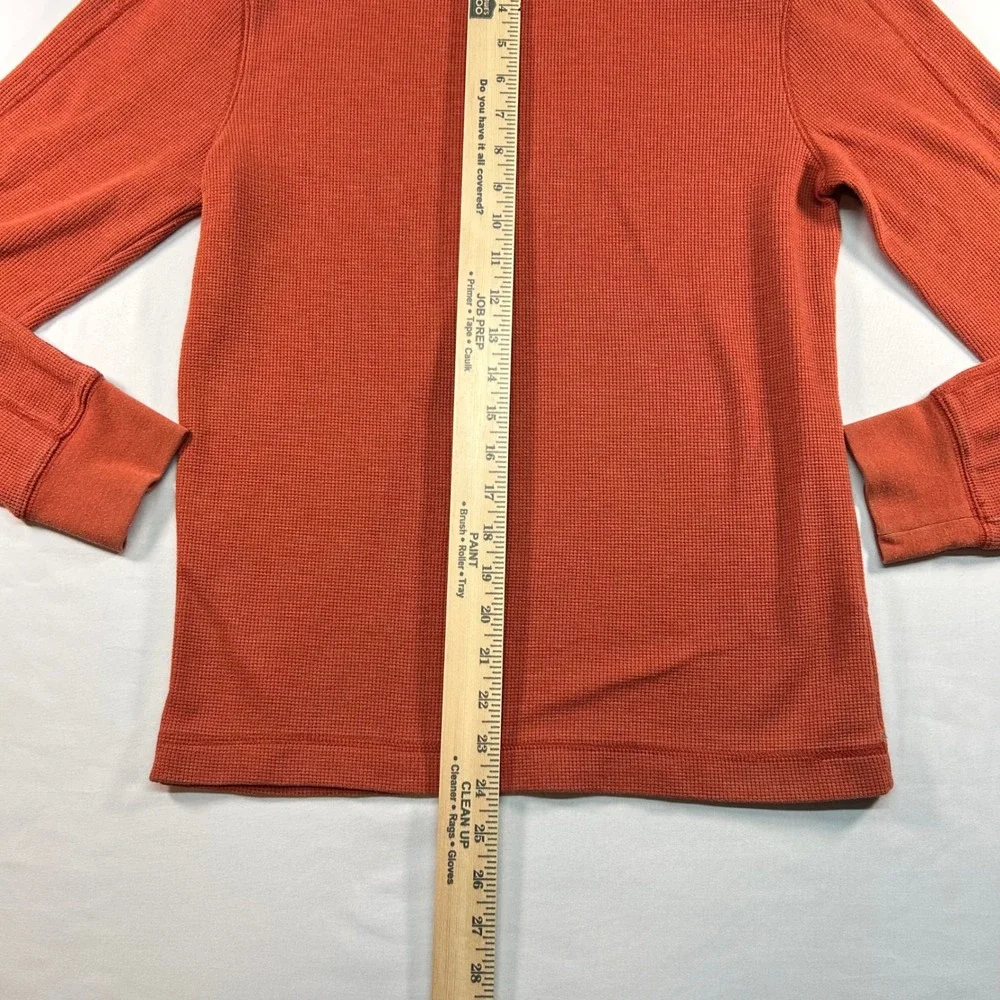 Banana Republic Mens Small Burnt Orange Waffle‎ Knit Thermal Long Sleeve Shirt